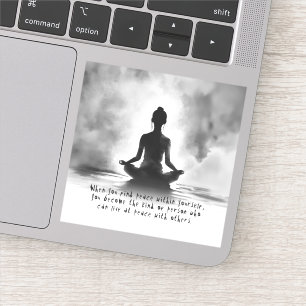 Sticker Professeur de méditation de yoga Pose du lotus Pei