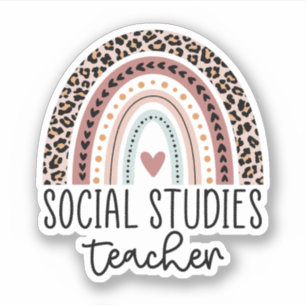 Sticker Professeur d'études sociales Rainbow, professeur d