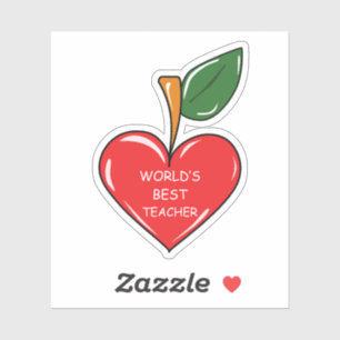 Sticker professeur le meilleur du monde pomme amusant