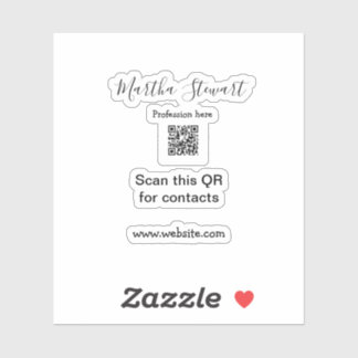 Sticker Profession add QR code details website company bus