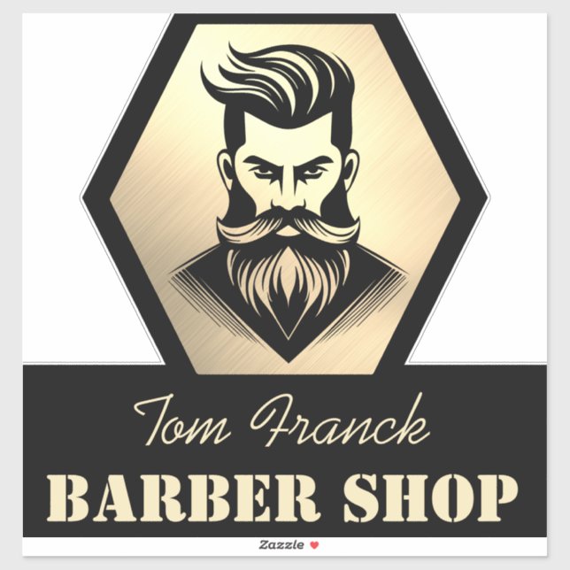 Sticker Professional Barber Shop black&gold (Feuille)