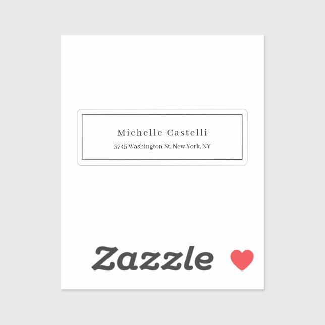 Sticker Professionnel Unique Classique Simple Noir & Blanc (Feuille)