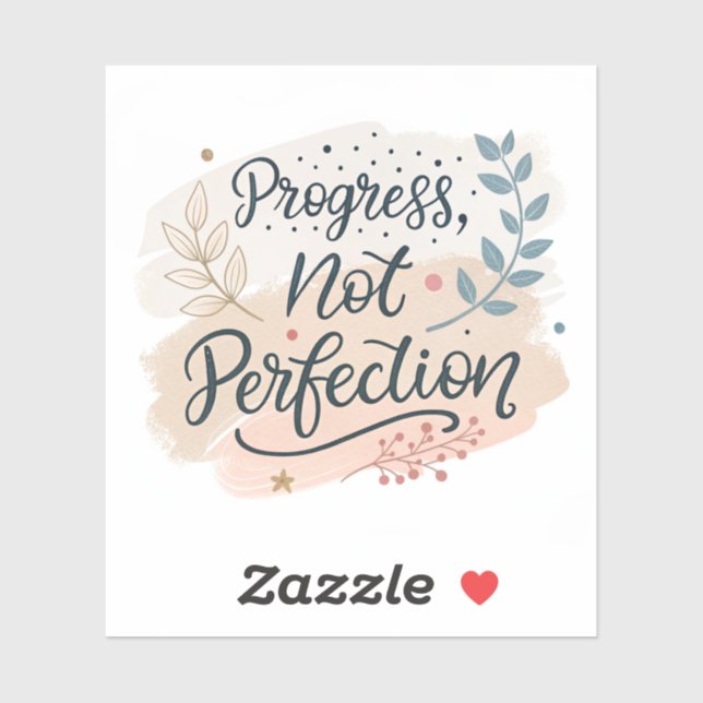 Sticker Progress Not Perfection | Elegant Motivational Cal (Feuille)