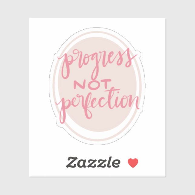 Sticker Progression pas perfection calligraphie autocollan (Feuille)