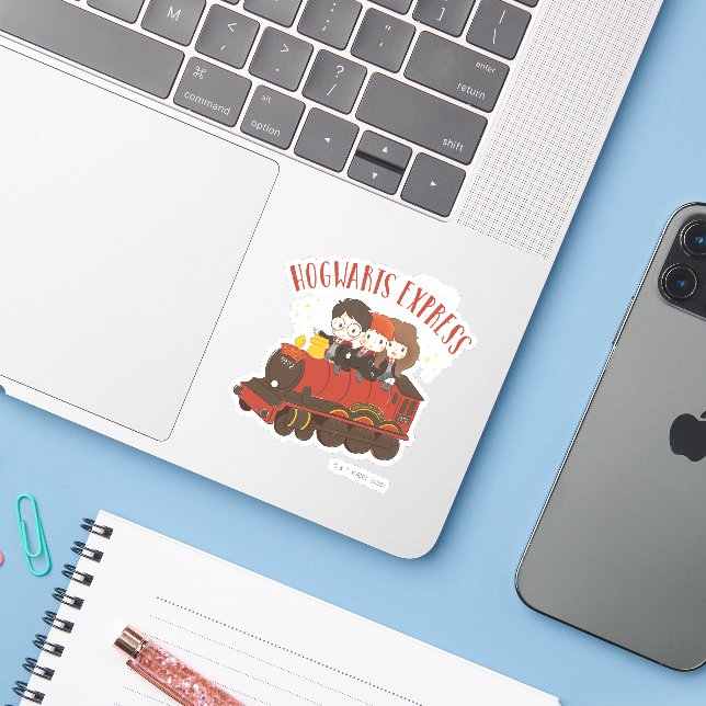 Sticker Promenade du TRAIN EXPRESS HOGWARTS™ Chibi (Ordinateur portable avec iPhone)