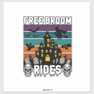 Sticker Promenades en balai gratuites Halloween Maison han