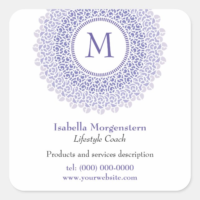 Sticker promotionnel Monogramme ornemental (Devant)