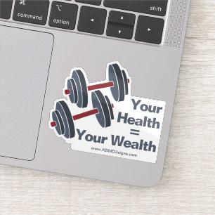 Sticker Promotionnels Dumbbell Votre santé = Votre richess