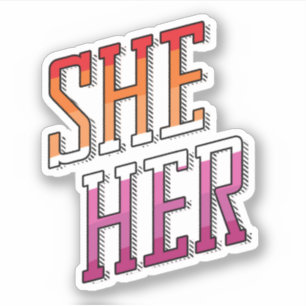 Sticker Pronoms lesbiens Elle La