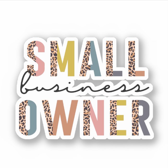 Sticker Propriétaire de petite entreprise Empreinte de léo (Devant)