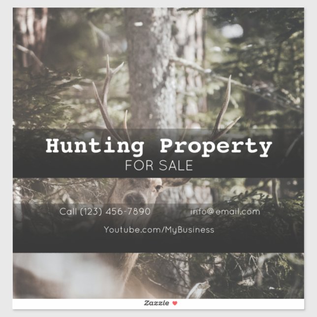 Sticker Propriété de chasse à vendre Société Annonce de vé (Feuille)