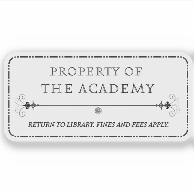 Sticker Propriété de l'Autocollant de l'Académie (Devant)