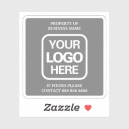 Sticker Propriété De L'Entreprise | Gray | Logo blanc