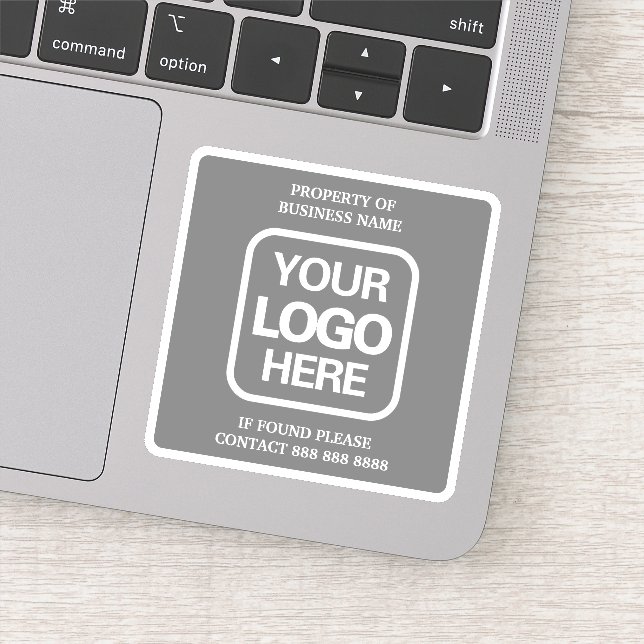 Sticker Propriété De L'Entreprise | Gray | Logo blanc (Détail)