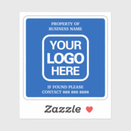 Sticker Propriété De L'Entreprise Logo Simple Moderne Bleu