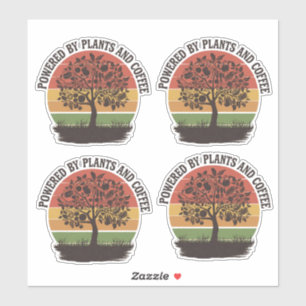 Sticker Propulsé par les plantes et le café