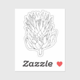 Sticker Protea Black & White taillé personnalisé I