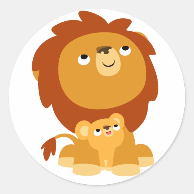 Sticker protecteur de dessin animé papa Lion et Cu (Devant)