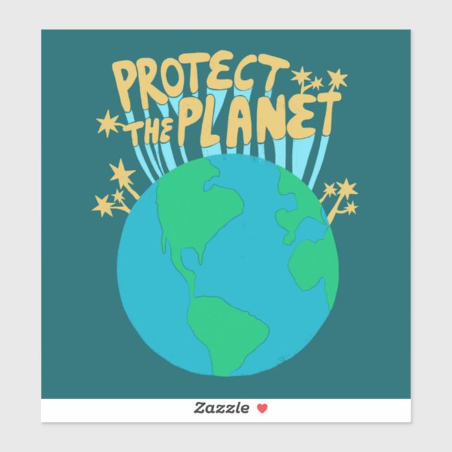 Sticker PROTÉGER LA PLANÈTE SAVE EARTH Eco Green (Feuille)