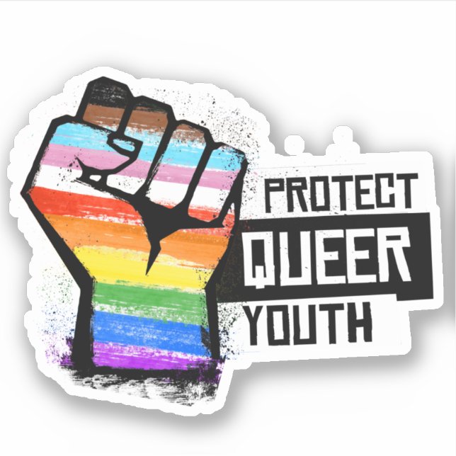 Sticker Protéger les jeunes homosexuels - Progrès Pride Po (Devant)