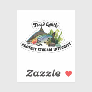 Sticker Protéger l'intégrité des cours d'eau Truite arc-en