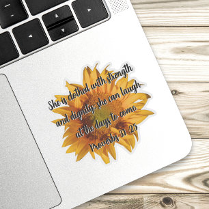 Sticker Proverbes 31:25 Parole Bible Personnalisé Tourneso