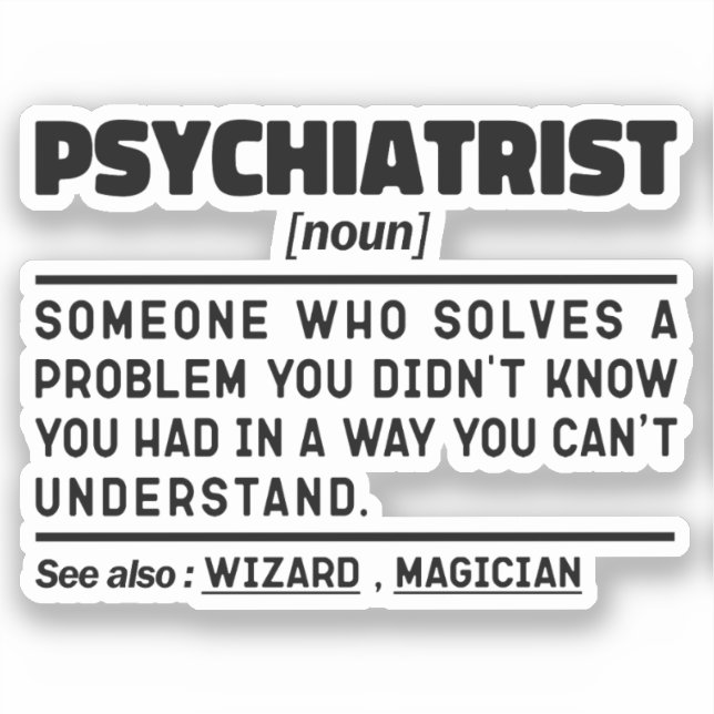 Sticker Psychiatre Noun Psychiatrie Diplôme étudiant (Recto)