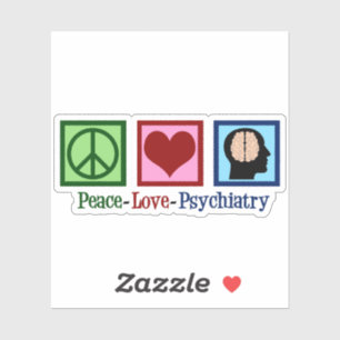 Sticker Psychiatre Paix amour Psychiatrie