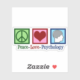 Sticker Psychologue Peace Love Psychologie