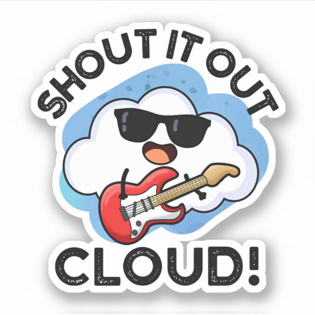 Sticker Publier Le Nuage Drôle Musique Pun (Devant)