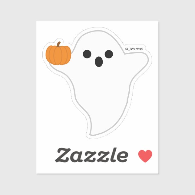 Sticker Pumpkin Ghost  (Feuille)
