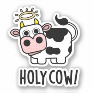 Sticker Pun animal drôle de vache Saint