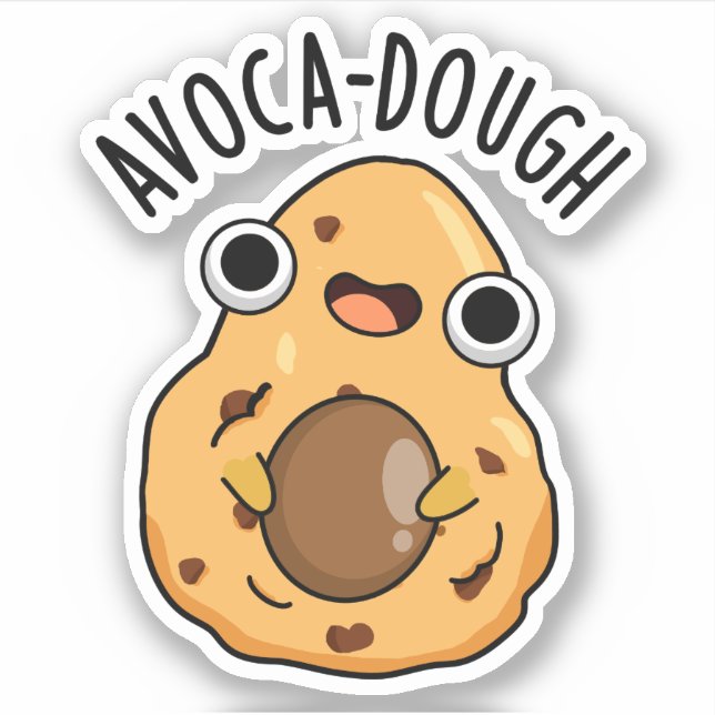 Sticker Pun Avoca-pâte drôle Avocado amusant (Devant)