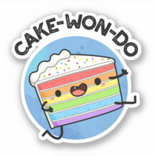 Sticker Pun de gâteau à faire amusant Taekwondo