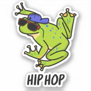Sticker Pun de grenouille sautante drôle de Hip Hop