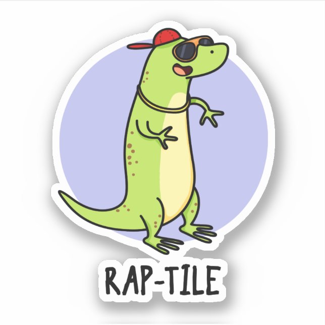 Sticker Pun de lizard en tissu de rap drôle (Devant)