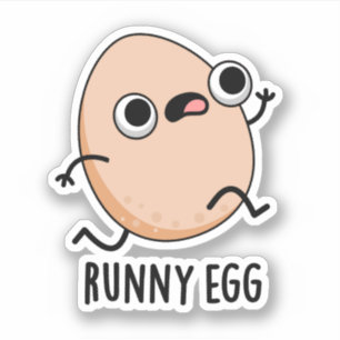 Sticker Pun de nourriture amusant à l'oeuf de Runny