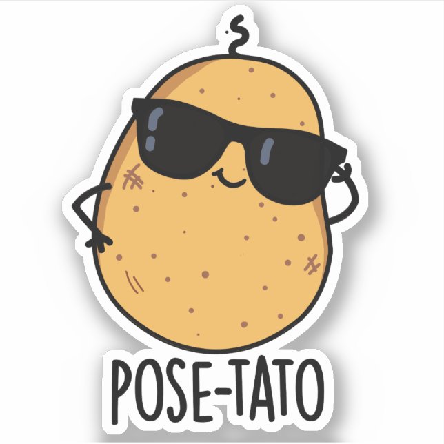 Sticker Pun de pomme de terre amusant (Devant)