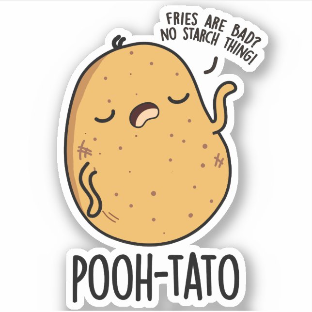 Sticker Pun de pomme de terre drôle de tato (Devant)