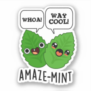 Sticker Pun Feuille à menthe amusante