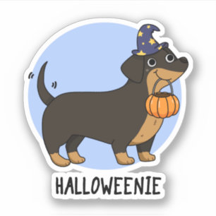 Sticker Pun Halloween Chien Saucisse Drôle 