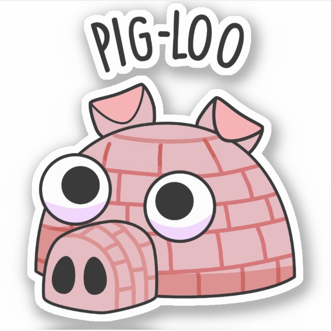 Sticker Pun Igloo Drôle De Pig-loo (Devant)