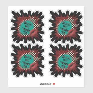 Sticker Punk ne mourra jamais feuille d'autocollant