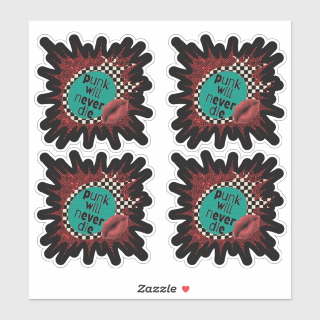 Sticker Punk ne mourra jamais feuille d'autocollant (Feuille)