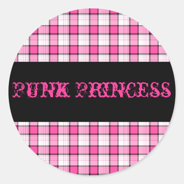 Sticker Punk Princess rose et noir (Devant)