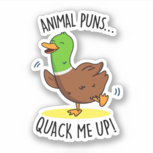Sticker Puns Animaux Me Quack Up Funny Pun Canard