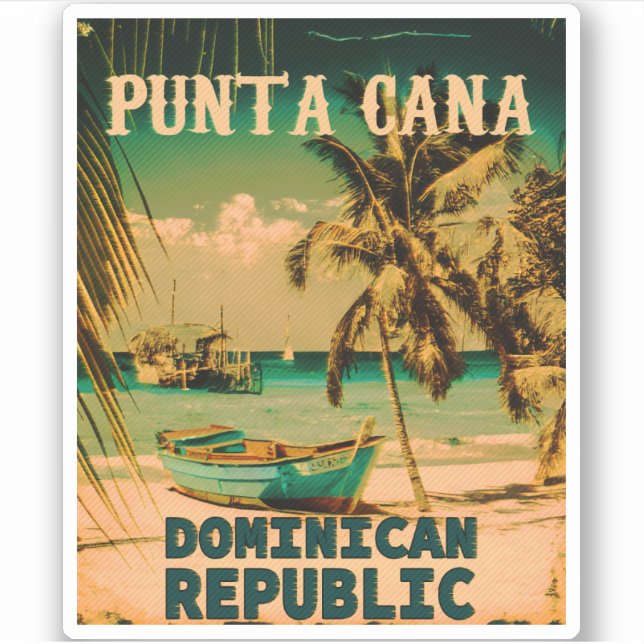 Sticker Punta Cana République Dominicaine - Souvenir Rétro (Devant)