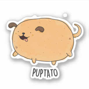 Sticker Puptato Funny Puppy Potato Pun