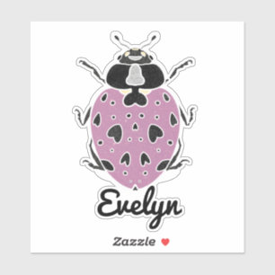 Sticker Purple Ladybug avec nom