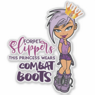 Sticker "Purple Lovin' Tomboy Princess" Coupe personnalisé
